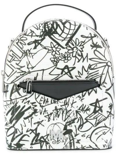 Shop Michael Michael Kors Graffiti Backpack In White