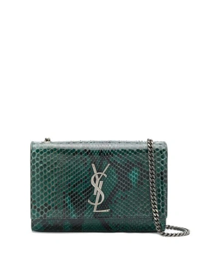 Shop Saint Laurent Kate Shoulder Bag In 3064 -green Bottle/nero