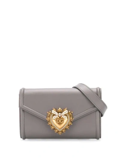 Shop Dolce & Gabbana Devotion Belt Bag In Grey