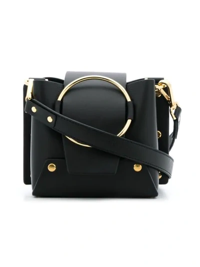 Shop Yuzefi Metallic Foldover Shoulder Bag - Black