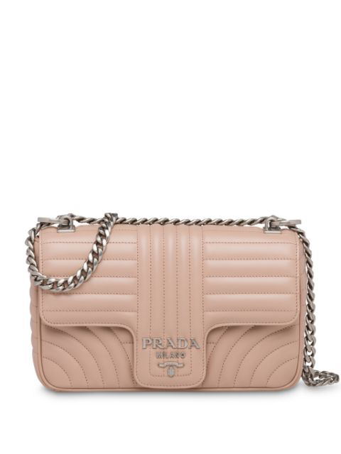 prada diagramme large leather shoulder bag