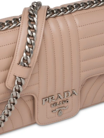 Shop Prada Diagramme Shoulder Bag In Pink