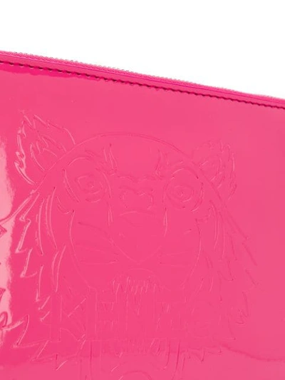 Shop Kenzo Embossed Tiger Clutch In Pink
