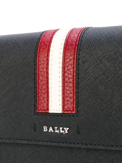 Shop Bally Stripe Shoulder Bag In Black