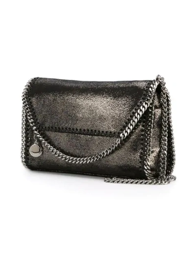 Shop Stella Mccartney Metallic Falabella Shoulder Bag In Grey