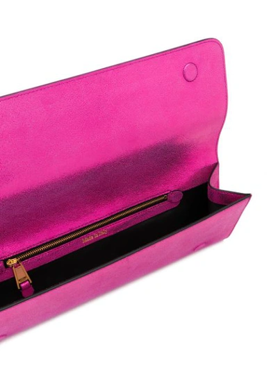 Shop Moschino Crystal Embellished Clutch Bag In 0210 Fucsia
