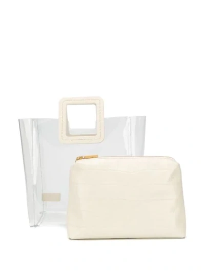 Shop Staud Embossed Large Tote Bag In White