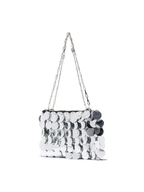 Paco Rabanne Sparkle Paillette-embellished Satin Shoulder Bag In ...