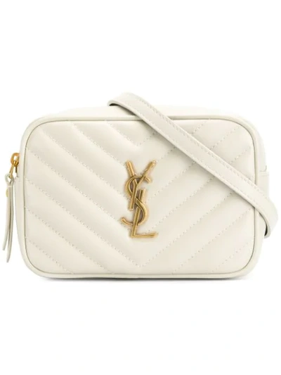 Shop Saint Laurent Monogram Belt Bag In Neutrals