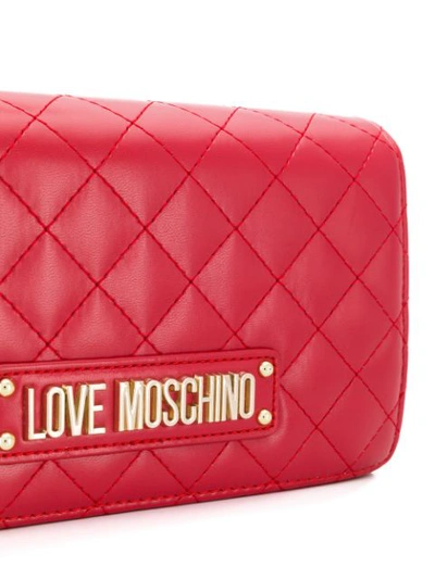 LOVE MOSCHINO QUILTED SHOULDER BAG - 红色