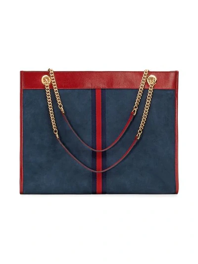 Shop Gucci Large Tote With Ny Yankees™ Patch In Blue