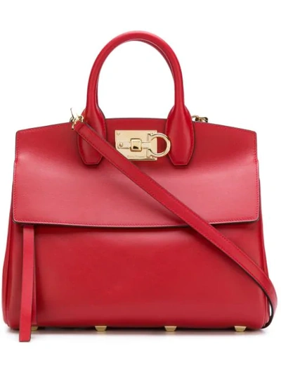 Shop Ferragamo Studio Shoulder Bag In Red