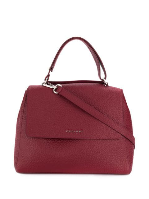 Orciani Logo Top-Handle Tote In Red | ModeSens