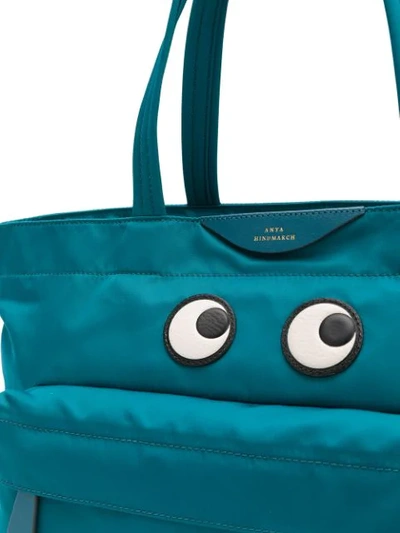 Shop Anya Hindmarch Eyes Tote Bag In Blue