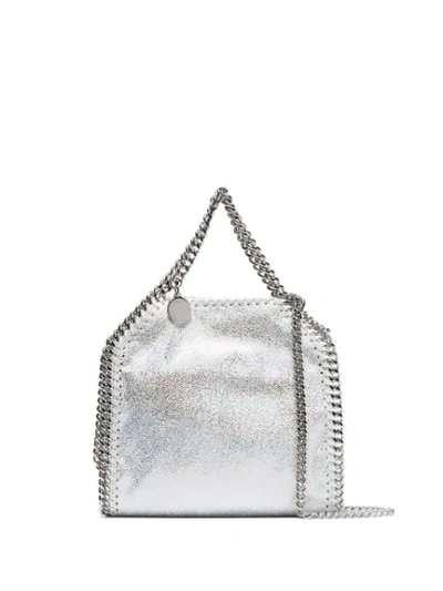 Shop Stella Mccartney Silver Falabella Tiny Tote Bag