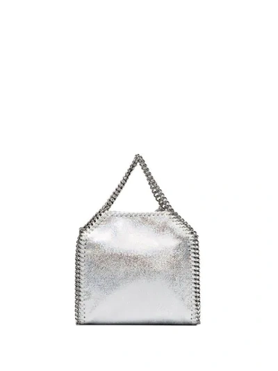Shop Stella Mccartney Silver Falabella Tiny Tote Bag