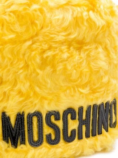 Shop Moschino Mohair Bucket Bag - Yellow
