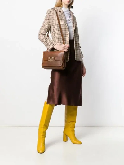 Shop Alberta Ferretti Flap Shoulder Bag In Brown