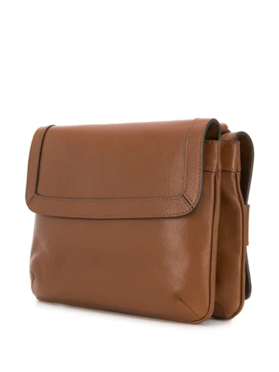 Shop Alberta Ferretti Flap Shoulder Bag In Brown