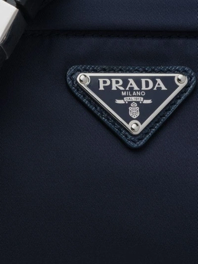 Shop Prada Fabric And Leather Belt Bag In Blue