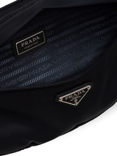 Shop Prada Fabric And Leather Belt Bag In Blue