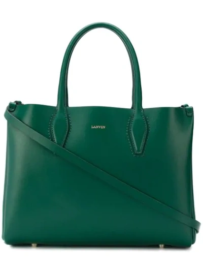 Shop Lanvin Small Shopper Bag In Green