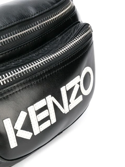 Shop Kenzo Logo Print Belt Bag In Black