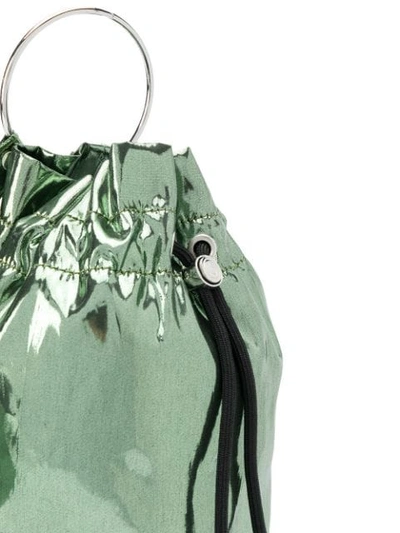 Shop Mm6 Maison Margiela Mini Drawstring Bucket Bag In Green