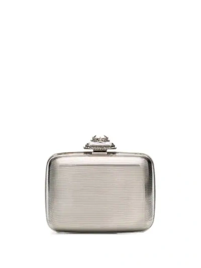 Shop Alexander Mcqueen Mini Clutch Bag In Metallic