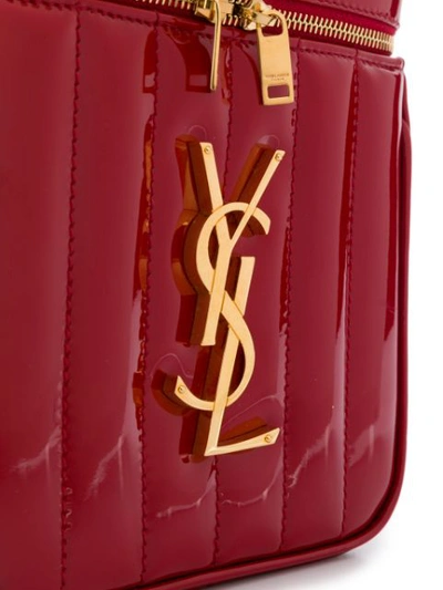 Shop Saint Laurent Vicky Zip-around Bag In Red