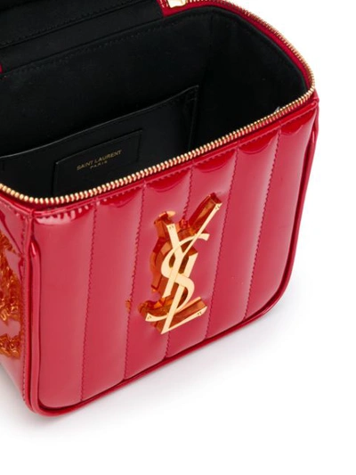 Shop Saint Laurent Vicky Zip-around Bag In Red