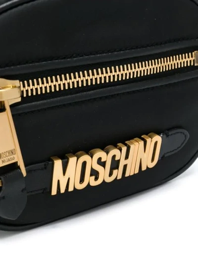 Shop Moschino Logo-plaque Shoulder Bag In Black