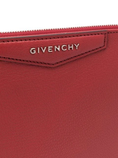 Shop Givenchy Antigona Logo Clutch In Red