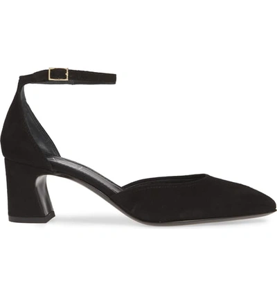 Shop Agl Attilio Giusti Leombruni D'orsay Ankle Strap Pump In Black Suede