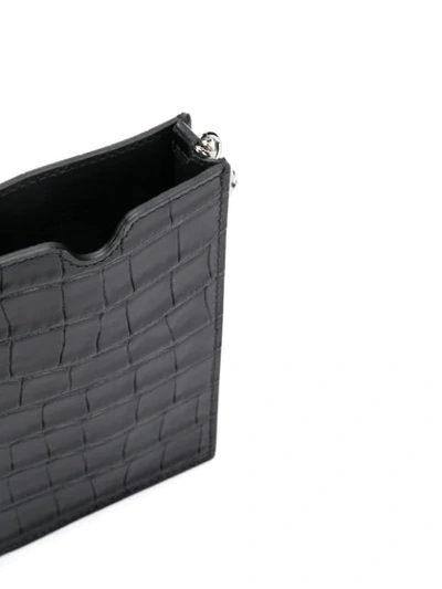 Shop Alexander Mcqueen Crocodile-effect Phone Wallet In Black