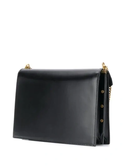 Shop Saint Laurent Cassandra Monogram Logo Shoulder Bag In Black