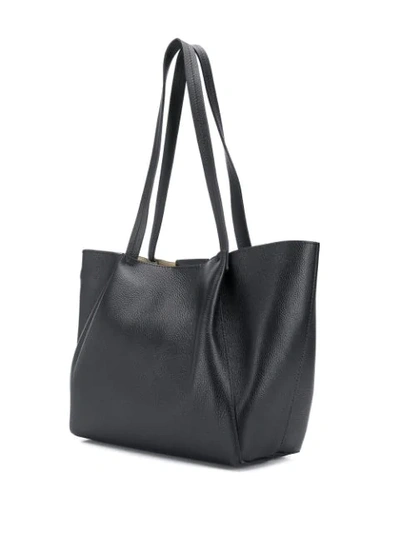 Shop Patrizia Pepe Pleat Tote Bag In Black