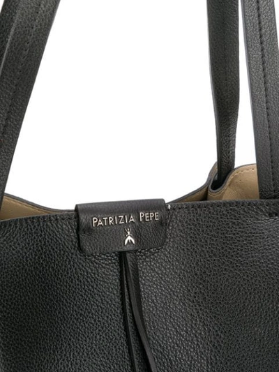 Shop Patrizia Pepe Pleat Tote Bag In Black