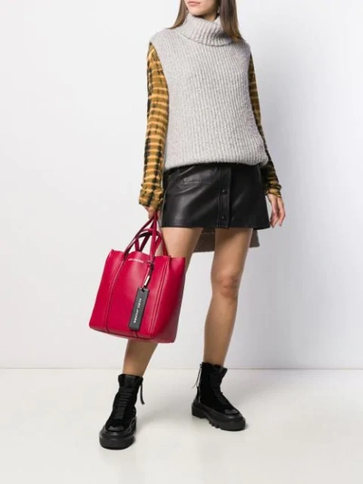 Shop Marc Jacobs The Tag Tote In Red