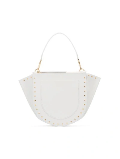 Shop Wandler White Hortensia Medium Leather Shoulder Bag