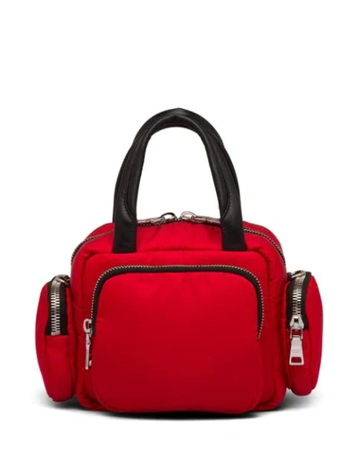 Shop Prada Nylon Cargo Top-handle Bag In Red