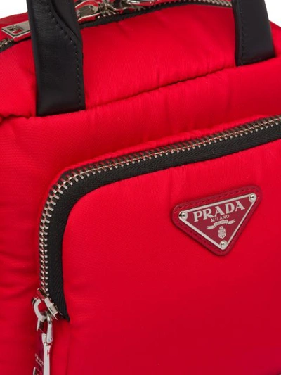 Shop Prada Nylon Cargo Top-handle Bag In Red