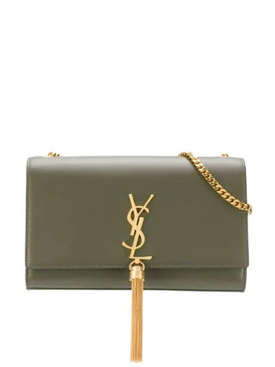 Shop Saint Laurent Kate Shoulder Bag In Green