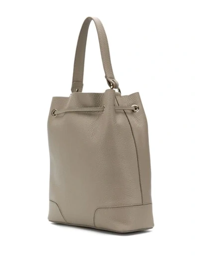 Shop Furla Stacy Bucket Bag In Grey