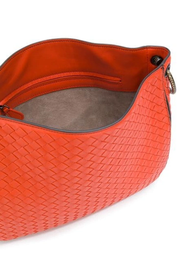Shop Bottega Veneta Terracotta Intrecciato Nappa Small Loop Bag In Orange