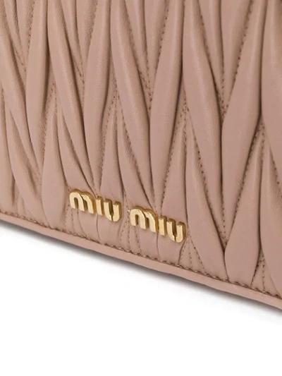 Shop Miu Miu Matelassé Leather Cross Body Bag In Pink