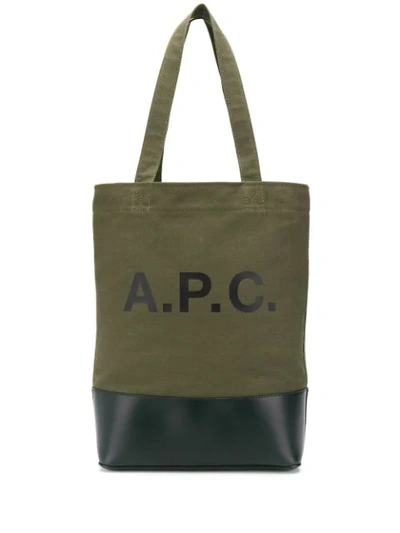Shop Apc Military Tote Bag In Green