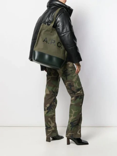 Shop Apc Military Tote Bag In Green