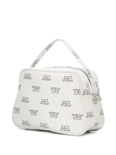Shop Courrèges Logo Print Cross Body Bag In White