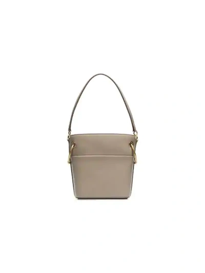 Shop Chloé Grey Roy Small Leather Bucket Bag In Neutrals